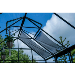 HALLS szklarnia ogrodowa ICON 8 (8,1 m2; 2,55 x 3,17 m) czarna, szkło hartowane + baza